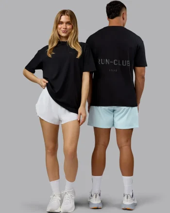 New LSKD Unisex RUN CLUB FLXCotton Tee Oversize Black Reflective