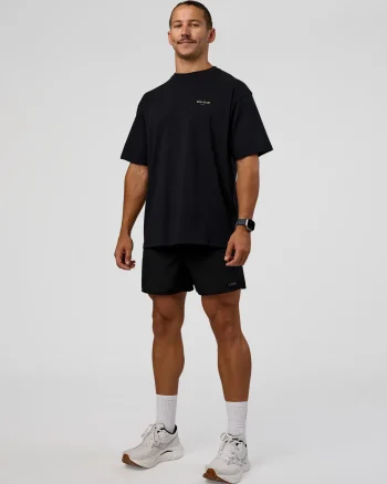 Best LSKD Unisex RUN CLUB FLXCotton Tee Oversize Black Yellow Fizz