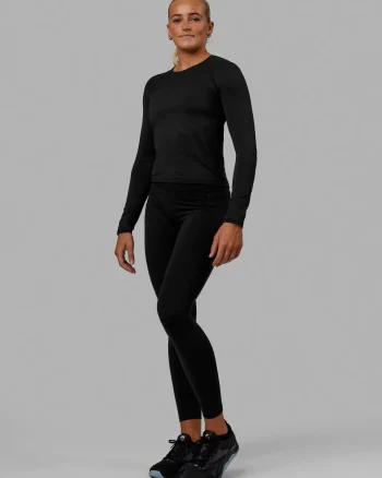 Outlet LSKD Womens AeroFLX+ Seamless Long Sleeve Tee Black Marl