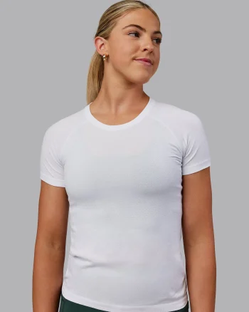 Clearance LSKD Womens AeroFLX+ Seamless Tee White/White