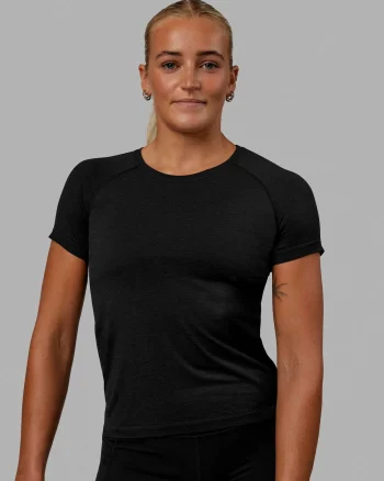 Fashion LSKD Womens AeroFLX+ Seamless Tee Black Marl